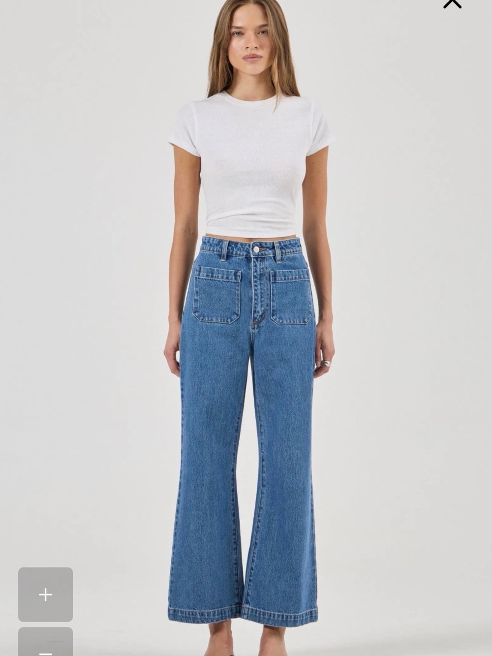 ROLLA'S Dark Blue High-Rise Straight Crop Jeans
